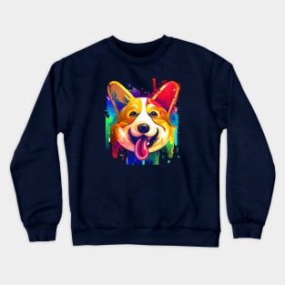 Cute Corgi Painting Design Crewneck Sweatshirt